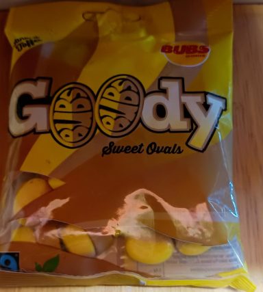 Sachet BUBS Goody Sweet Ovals avec bonbons ovales jaunes