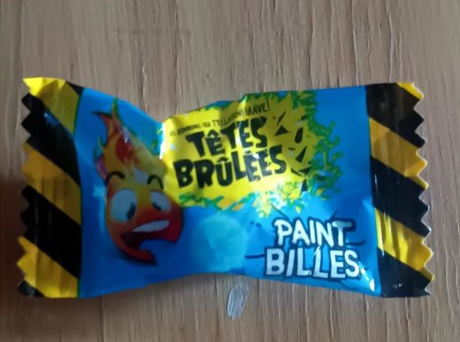 Bonbon Têtes Brûlées Paint Billes goût framboise en emballage bleu