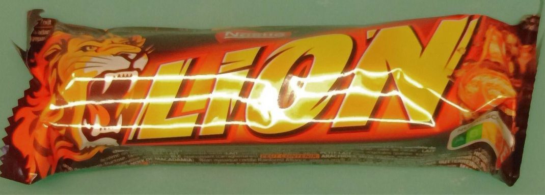 Barre chocolatée lion emballée en portion individuelle